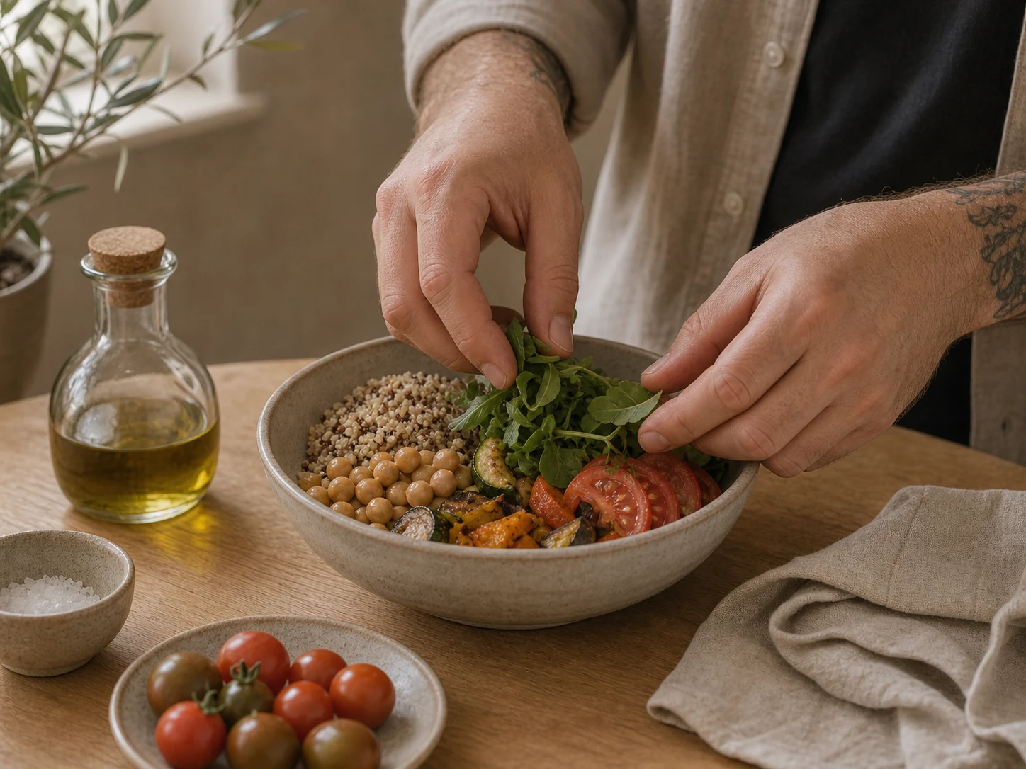 Preparación de alimentos como parte del cuidado cotidiano